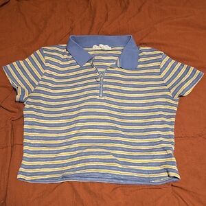 Hippie Rose Women's Crop Top in Blue and Yellow Stripes